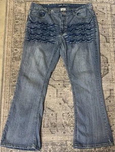 Y2K Apollo Jeans Size 15/16 Jeans Bootcut Stretch Rhinestones - Picture 1 of 12