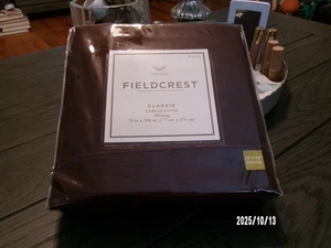 Fieldcrest Classic Tablecloth Oblong 70” x 108” BROWN 100% Cotton NEW - Picture 1 of 4