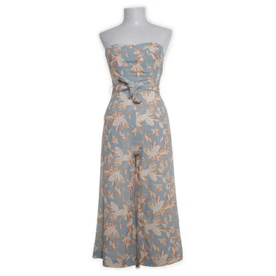 H&M, Jumpsuit, Größe: 34, Blau/Braun/Beige, Polyester/Viskose, Blumen #FCh - Bild 1 von 4