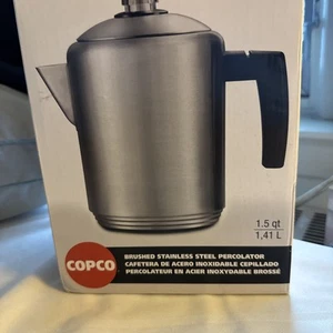 BRAND NEW Copco Polished Stainless Steel Percolator 1.5 QT 6 Cup Coffee Wilton - Picture 1 of 6