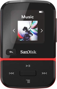 SanDisk 16GB Clip Sport Go MP3 Player LED Screen FM Radio SDMX30-016G Black Red - Picture 1 of 5