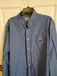 Florida Alligatoren Hemd Herren Gr. XL blau kariert bestickt Button Down Langarm - Bild 1 von 3