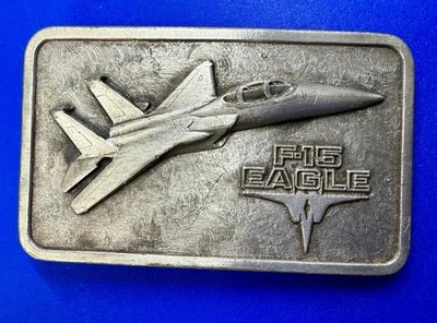 F-15 Eagle bimotor táctico caza avión militar 1977 hebilla de cinturón Foto 1 de 4