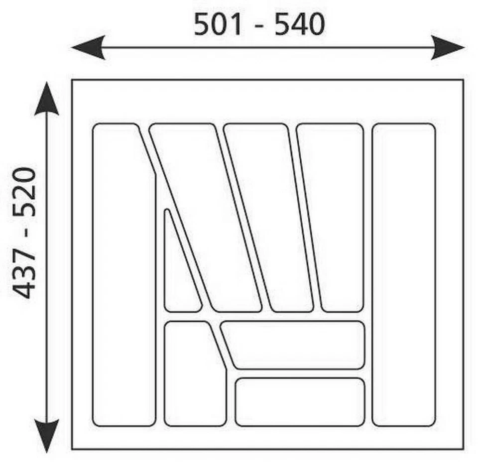Porta Posate 60Cm Cassetto Regolabile 501-540Mm *MULTI-60 - Immagine 1 di 1