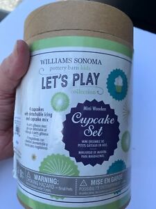 Williams Sonoma Pottery Barn Kids Let's Play Collection Mini Wooden Cupcake Set