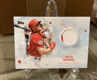2020 Topps Walmart Holiday Baseball Nick Senzel Reds Materials Relic #WHR-NS - Image 1 of 2