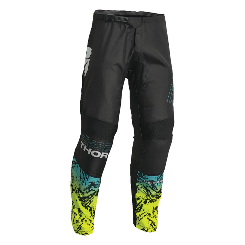 Thor Sector Atlas MX Off Road Pants Black, Teal and Acid Youth Sizes 18 - 28 - Image 1 of 1