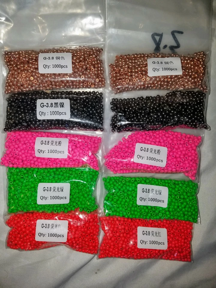 100 pcs Tungsten 5/32 inch 3.8mm Cyclops Beads Fly Fishing - Image 1 of 1