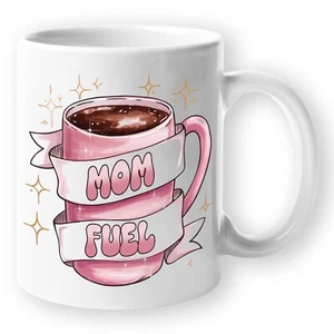 Funny Novelty Mom's Coffee Mug - Mom Fuel - Mothers Day Gift Idea - 11oz White - Picture 1 of 10