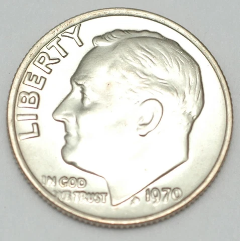 1970-P Roosevelt Dime Uncirculated from mint set Cover