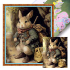 Full Embroidery Eco-Cotton Thread 11Ct Printed Rabbit Cross Stitch Kit Artwork ?