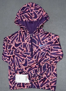 Nike Dri-Fit Girls Hoodie patterned zip up Purple & Pink size 5 small 4-5 YRS - Picture 1 of 11