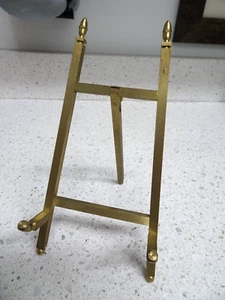 SOLID BRASS 7 " HIGH EASEL FOR TABLETOP DISPLAY- PHOTOS, PAINTINGS, SMALL PLATES - Picture 1 of 4