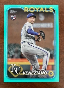 2024 Topps Anthony Veneziano Aqua Parallel | Kansas City Royals #425 Rookie Card - Picture 1 of 2
