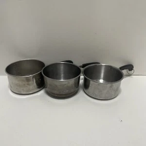 Vintage 1 Cup Copper Bottom Measuring Pan, Farmhouse, Country Lot Of 3 - Picture 1 of 8