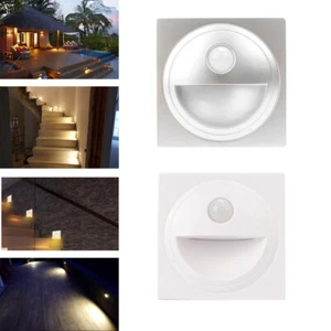 LED Wandeinbaustrahler mit Bewegungsmelder Warmweiß Stufenlicht runde 60mm Dose - Bild 1 von 14