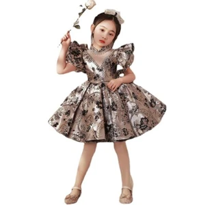 Retro Pleated Short Gown Dress Flower Girl Party Queen Princess Prom Fashion - Picture 1 of 12