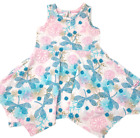 Robe imprimée florale rose et bleue papillons bébé fille 18-24 mois