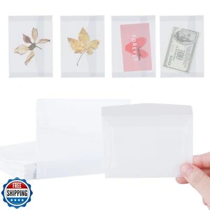 100 Pcs Glassine Envelopes, 7x10cm / 3.9 x 2.7 Inches Clear for Seeds, Coin C - Bild 1 von 5