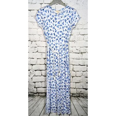 MICHAEL MK Belted Floral T-Shirt Maxi Dress Beachy Boho Summer Stretchy Medium - Image 1 of 4