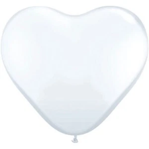 (10) Quantity White Heart Shaped Latex 11" Balloon Party Decorating - Picture 1 of 1