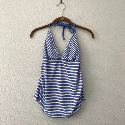 Liz Lange Maternity Tankini Top Blue & White Stripes NWOT - Image 1 of 3