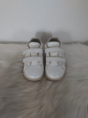 Scarpe sneakers Reebok bambina taglia 6 cinturino regolabile crema e rosa