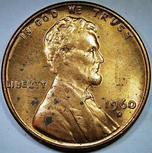 1960 D Lincoln cent error, die chips in date and LIBERTY, minor RPM? - Picture 1 of 11