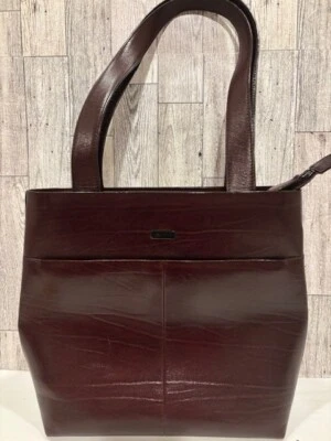 Bolso de Mano Vintage OROTON Oxblood Cuero Genuino Gamuza Interior Hermoso/Limpio Foto 1 de 4