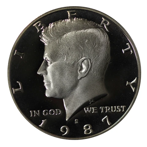 1987 S Kennedy Half Dollar Gem Deep Cameo Proof CN-Clad Cover