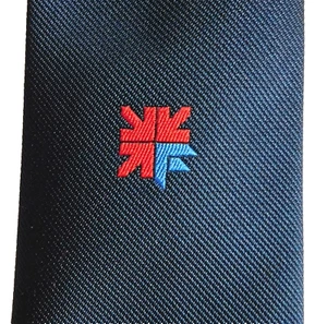 Vintage company tie with logo emblem four arrows in red and blue circa 1980s - Picture 1 of 4