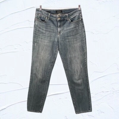 Talbots Womans Jeans Size 10 Light Wash Mid Rise Boyfriend Distressed - Image 1 of 4