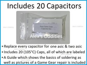 Sega Game Gear 20 Capacitor Replacement Repair Kit Fix no/low sound & Dim Screen