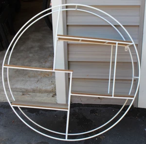 Round/Circular Wall Shelf, Wall Decor, 31 1/2",  Metal & Wood Floating Shelves - Picture 1 of 6