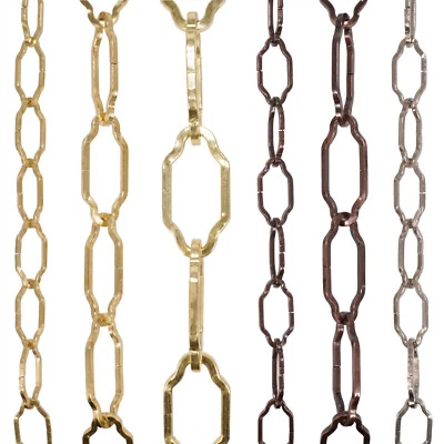ElekTek Gothic Decorative Open Link Chain Chandelier Brass Silver Bronze Antique - Image 1 of 4