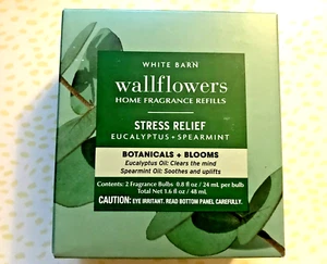 EUCALYPTUS SPEARMINT STRESS RELIEF WALLFLOWER REFILL SET X 2 BATH BODY WORKS NEW - Picture 1 of 2