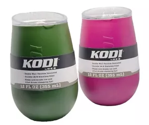 Vaso de vino Kodi doble pared por HEB - 12 FL OZ (355 ml) - verde y rosa - paquete de 2 - Imagen 1 de 11
