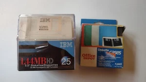IBM High Density 5.25" Floppy Disks 2HC 1.2MB 25 Pack Bundle Cases New - Picture 1 of 13