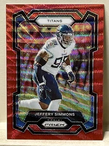 2023 Panini Prizm Jeffery Simmons #286 Red Wave Prizm /149 Titans - Picture 1 of 4