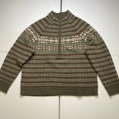 Suéter Woolrich Corderos Lana Para Mujer Grande Salvia Brezo 1/2 Cremallera Manga Larga Foto 1 de 4