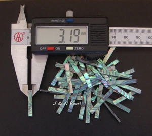 Tiras púrpuras con incrustación de guitarra Paua Abalone, W:1/8", L:15", todos los lados y extremos cuadrados - Imagen 1 de 3