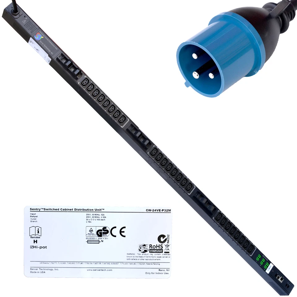 Server Tech. Pdu CW-24VE-P32M 14-000188 32A 230V C13 WS-643ft484 - Image 1 of 1