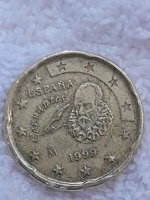 1999 Espana (Spain) 20 Euro Cent Coin Cervantes In Good Condition - Image 1 of 2