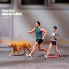 3pcs 1/87 Running men & women Scene Miniature Doll Figure For Cars Vehicles Toy