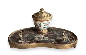 Antique Chinoiserie Inkwell and Stand - Picture 1 of 9