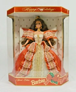 Barbie 1997 Happy Holidays edición especial 17832 ojos verdes respaldo blanco sellado - Imagen 1 de 9