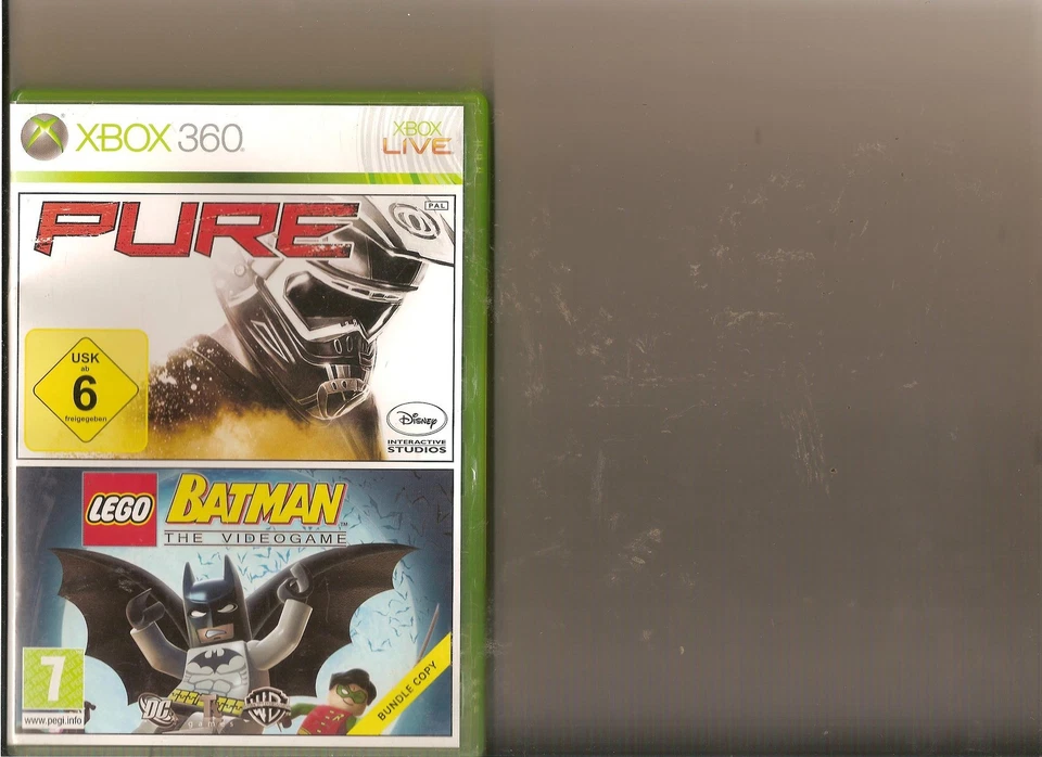 PURE AND BATMAN LEGO XBOX 360 / X BOX 360 2 GAMES - Image 1 of 1