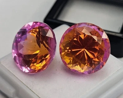 Pitambari Zafiro Corte Redondo 33+ Ct Par Para Colgante Piedras Preciosas Sueltas Naturales Foto 1 de 4