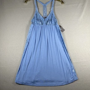 Fleur't Women’s S Pajama Cami Sleep Dress Gown Lace Sleepwear Blue Gray - Picture 1 of 16