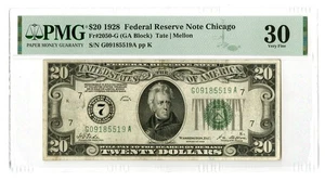 FRN Chicago, IL, 1928. $20, Series of 1928 Fr.#2050G, Issued Note. PMG VF 30 - Picture 1 of 2